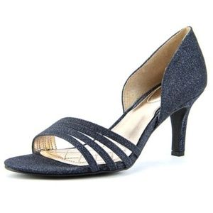 Giorjah Women Open Toe Faux Leather Silver Heels